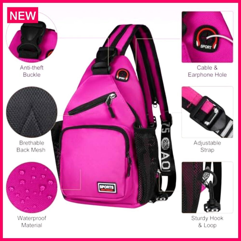 Convertible Sling Backpack Daypack, Waterproof Oxford, 13x7.8x3.5in, Tablet - Picture 7 of 7